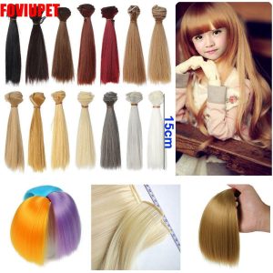 TUQIAO47503 1PC คุณภาพสูง ลวดอุณหภูมิสูง ใยสังเคราะห์ ตรงยาว วิกผมตุ๊กตา อุปกรณ์ตุ๊กตา DIY วิกผม
